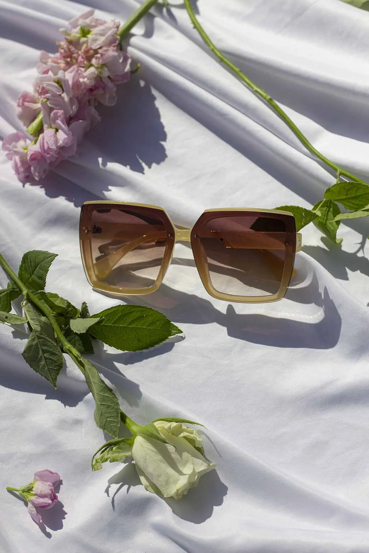Front Lens Chunky Square Angled Sunglasses