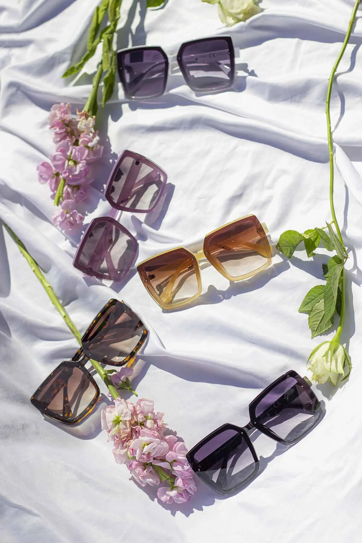 Front Lens Chunky Square Angled Sunglasses
