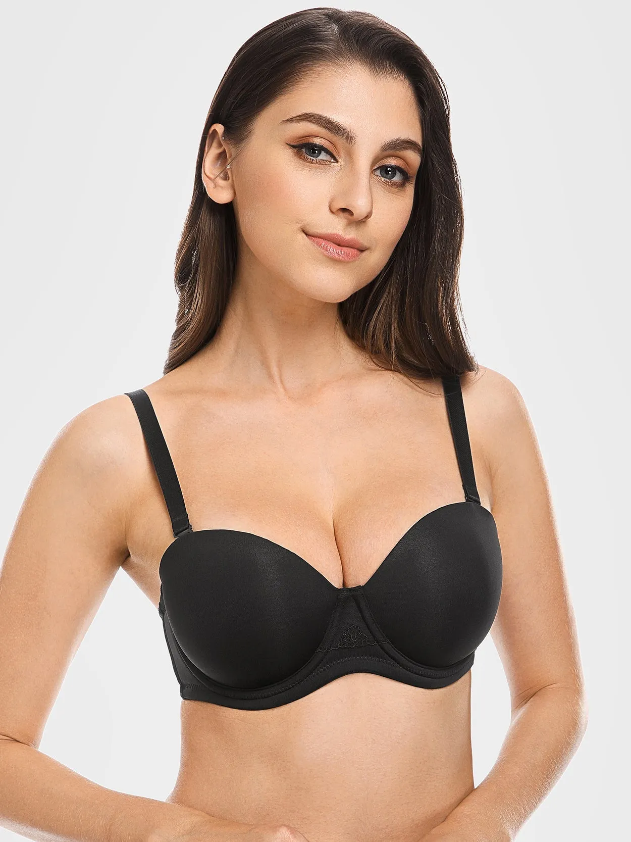 Full Figure Strapless Underwire Multiway Contour Bra Black