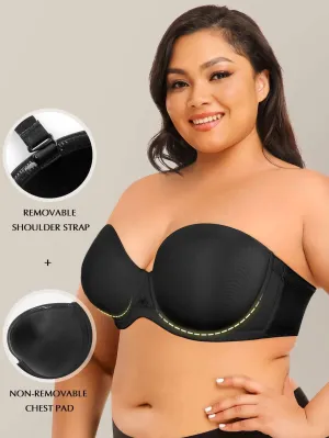 Full Figure Strapless Underwire Multiway Contour Bra Black
