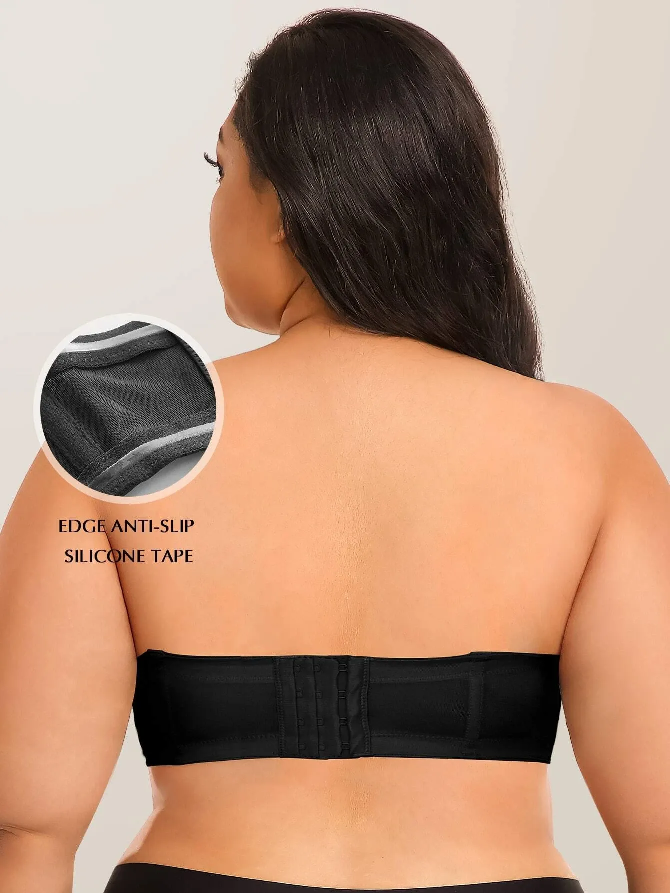 Full Figure Strapless Underwire Multiway Contour Bra Black