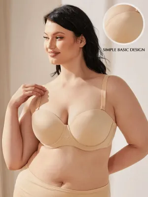 Full Figure Strapless Underwire Multiway Contour Bra Nude