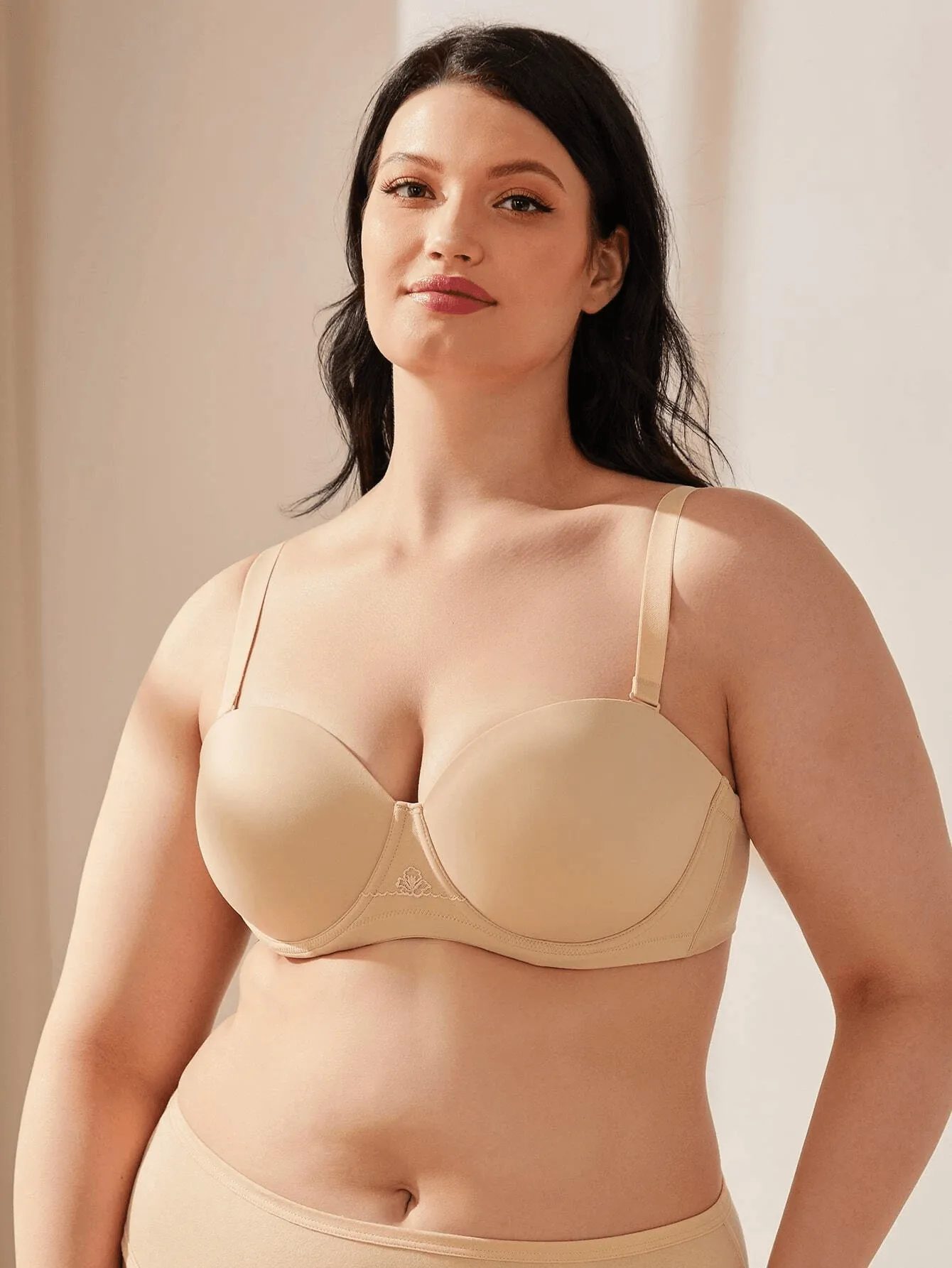 Full Figure Strapless Underwire Multiway Contour Bra Nude