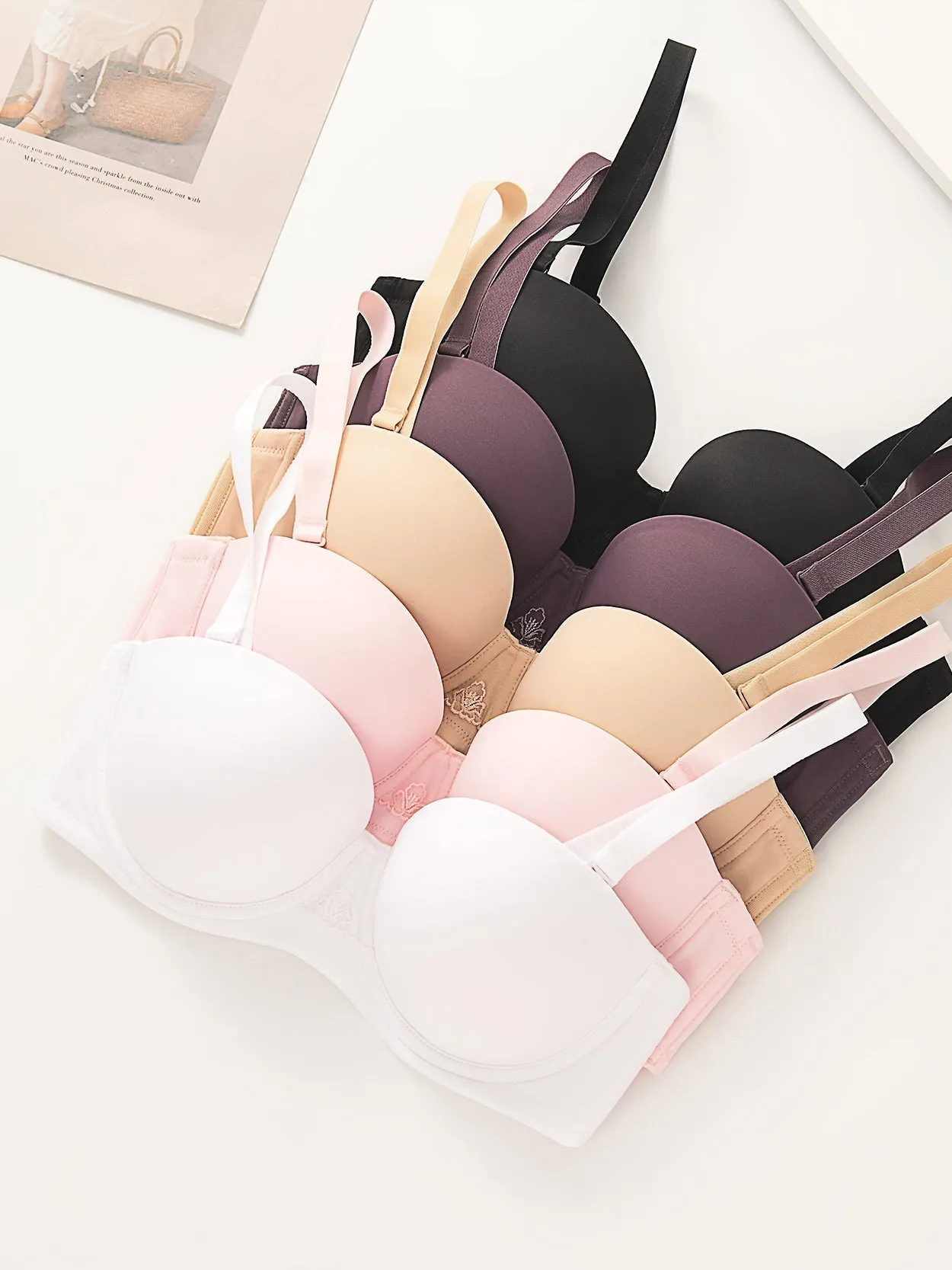Full Figure Strapless Underwire Multiway Contour Bra Nude