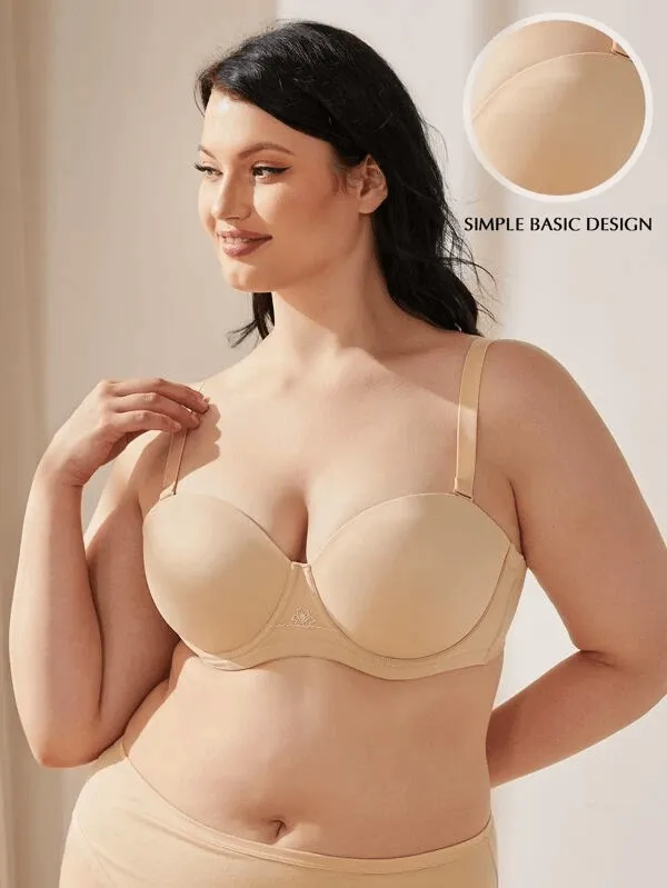 Full Figure Strapless Underwire Multiway Contour Bra Nude