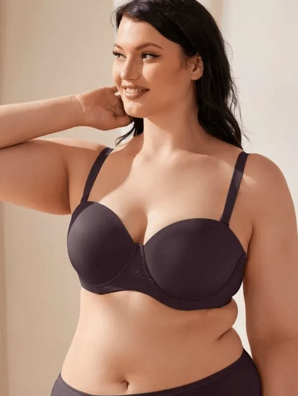 Full Figure Strapless Underwire Multiway Contour Bra Purple