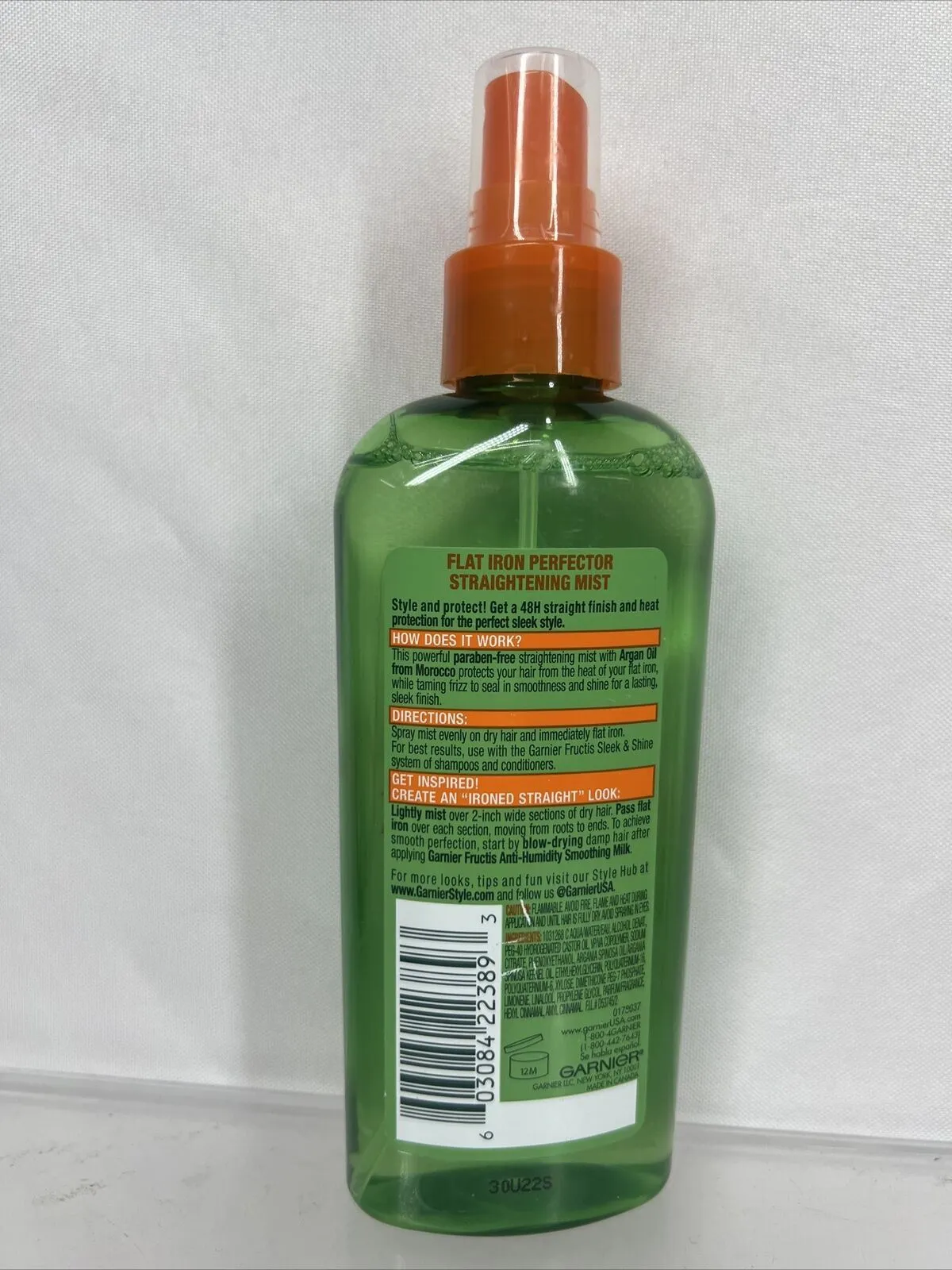 Garnier Fructis Flat Iron Perfector Straightening Mist Argan Oil Sleek 6 Oz