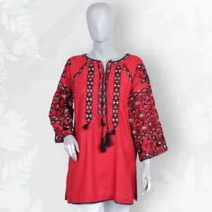Girls Casual Printed Lawn Frock - EMBFRK-029