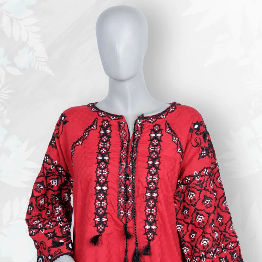 Girls Casual Printed Lawn Frock - EMBFRK-029