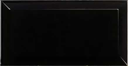 GLOSSY BLACK BEVEL SUBWAY TILE