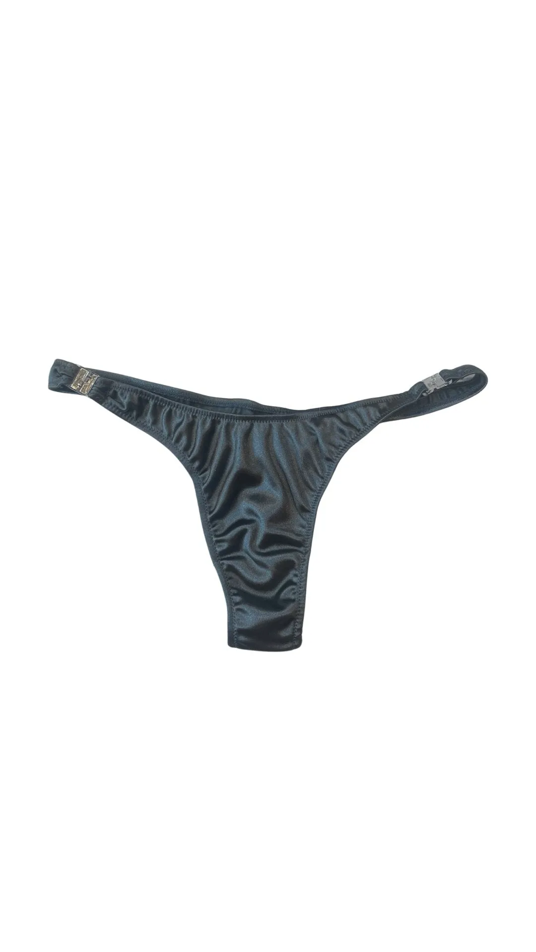 Glossy T-Back Detachable Thong - Charcoal