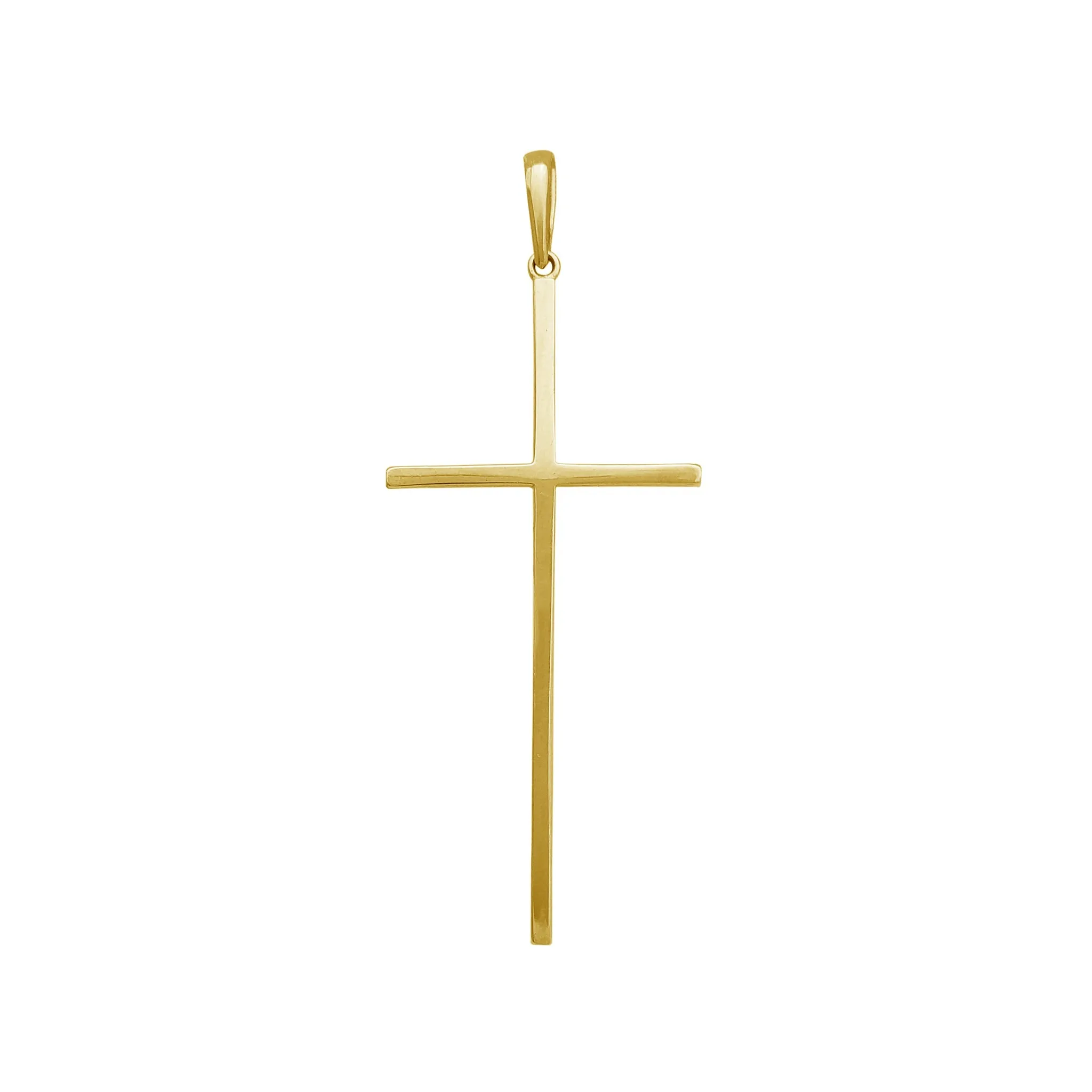 Glossy Thin Cross Pendant (14K)
