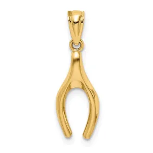 Glossy Wishbone Pendant (14K)
