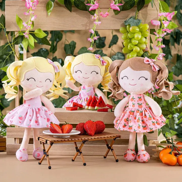 Gloveleya 9-inch Personalized Plush Curly Fruit Dolls Backpack Series