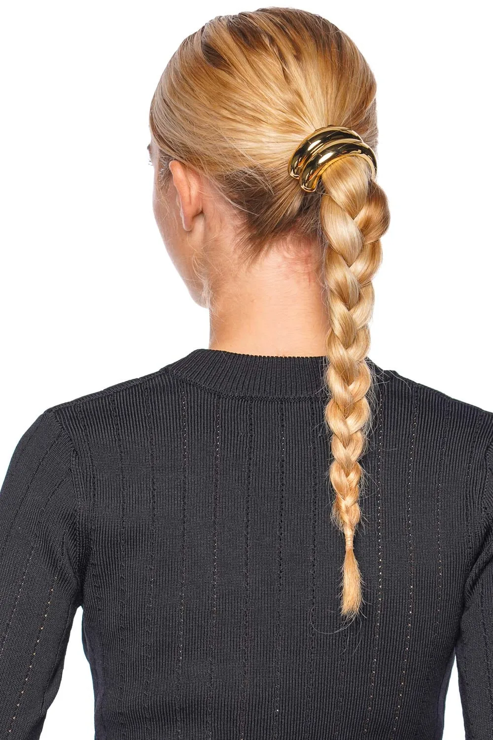 Gold Glossy Double Arch Ponytail Cuff