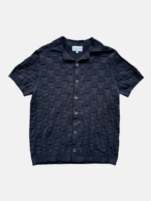 Good Days Woven Checkered Camp Shirt - Black
