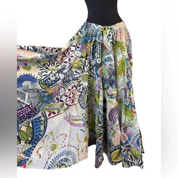 Grace Cotton Colorful Long Print Skirt