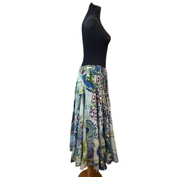 Grace Cotton Colorful Long Print Skirt