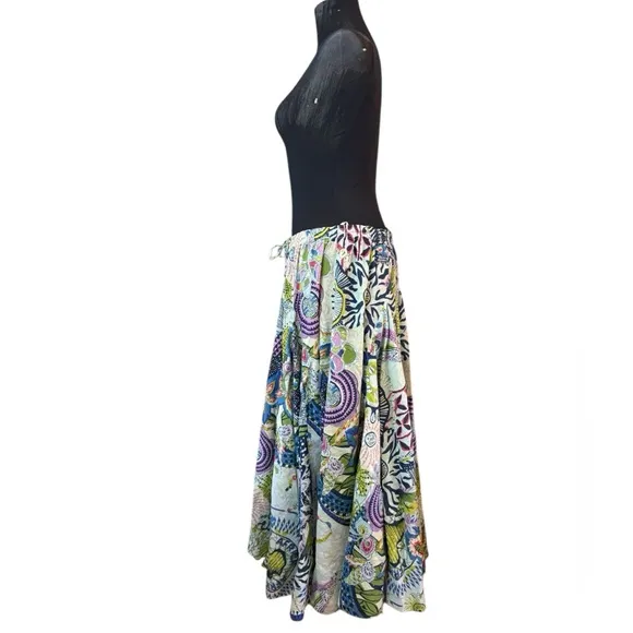 Grace Cotton Colorful Long Print Skirt