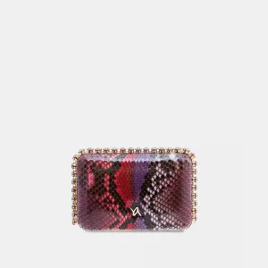 Grace macau shiny tropical python minaudière