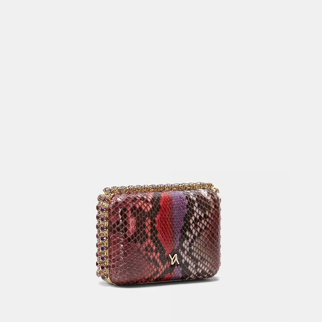 Grace macau shiny tropical python minaudière
