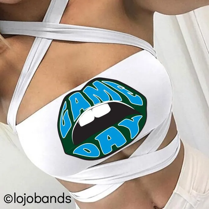 Green & Light Blue Game Day White Multiway Bandeau