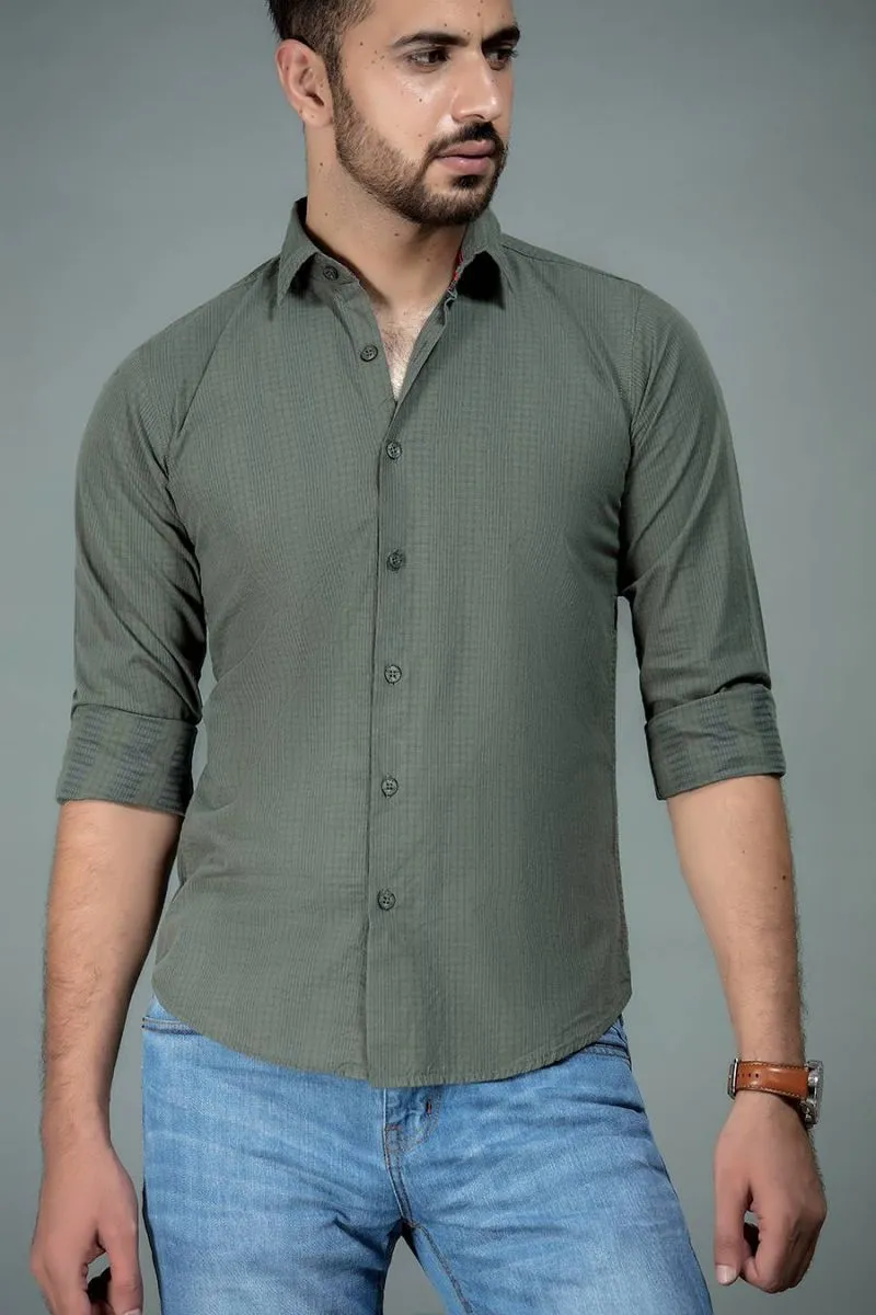 Green Casual Shirt FS Slim Fit