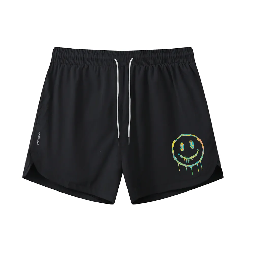 Green Dissolve Smiley Graphic Shorts