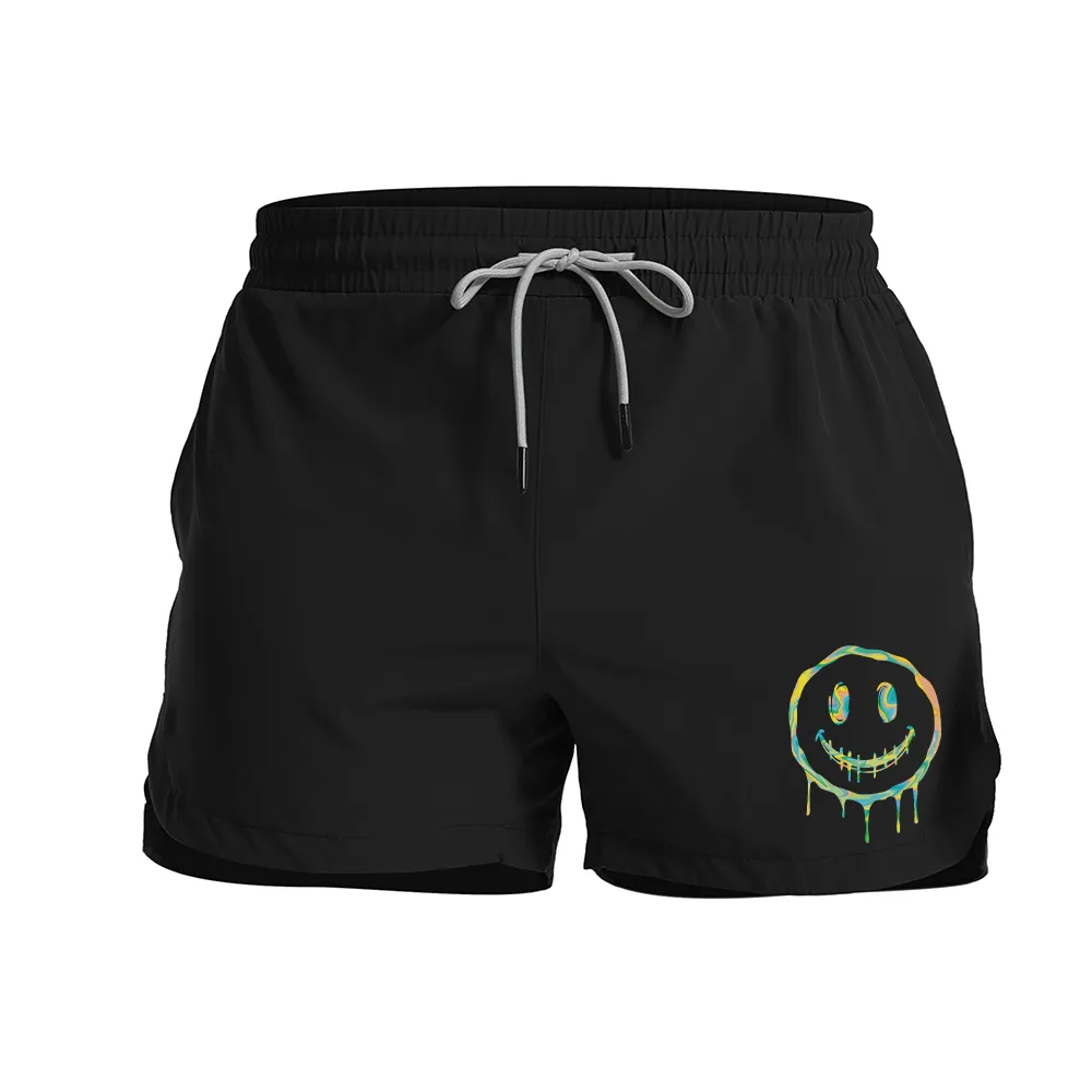 Green Dissolve Smiley Graphic Shorts