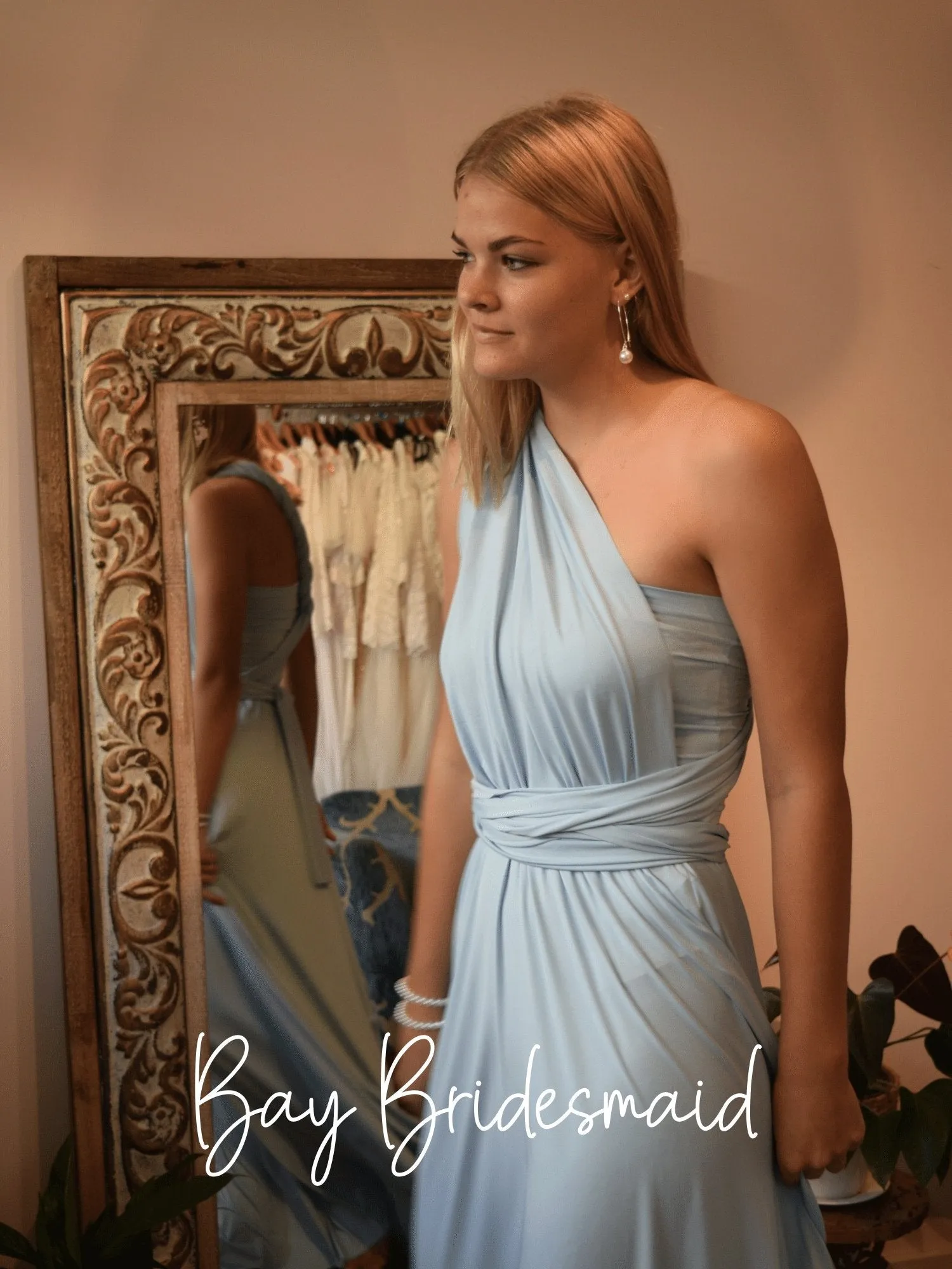 Grey Blue convertible Infinity bridesmaid dress Express NZ wide