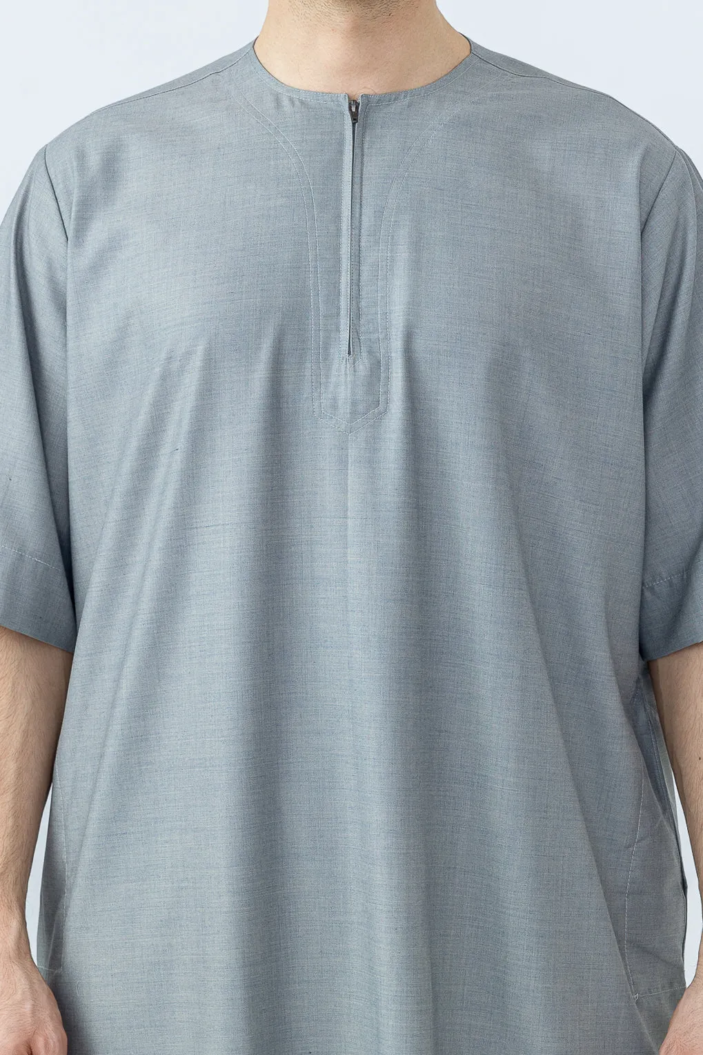 Grey Half Sleeve Thobe