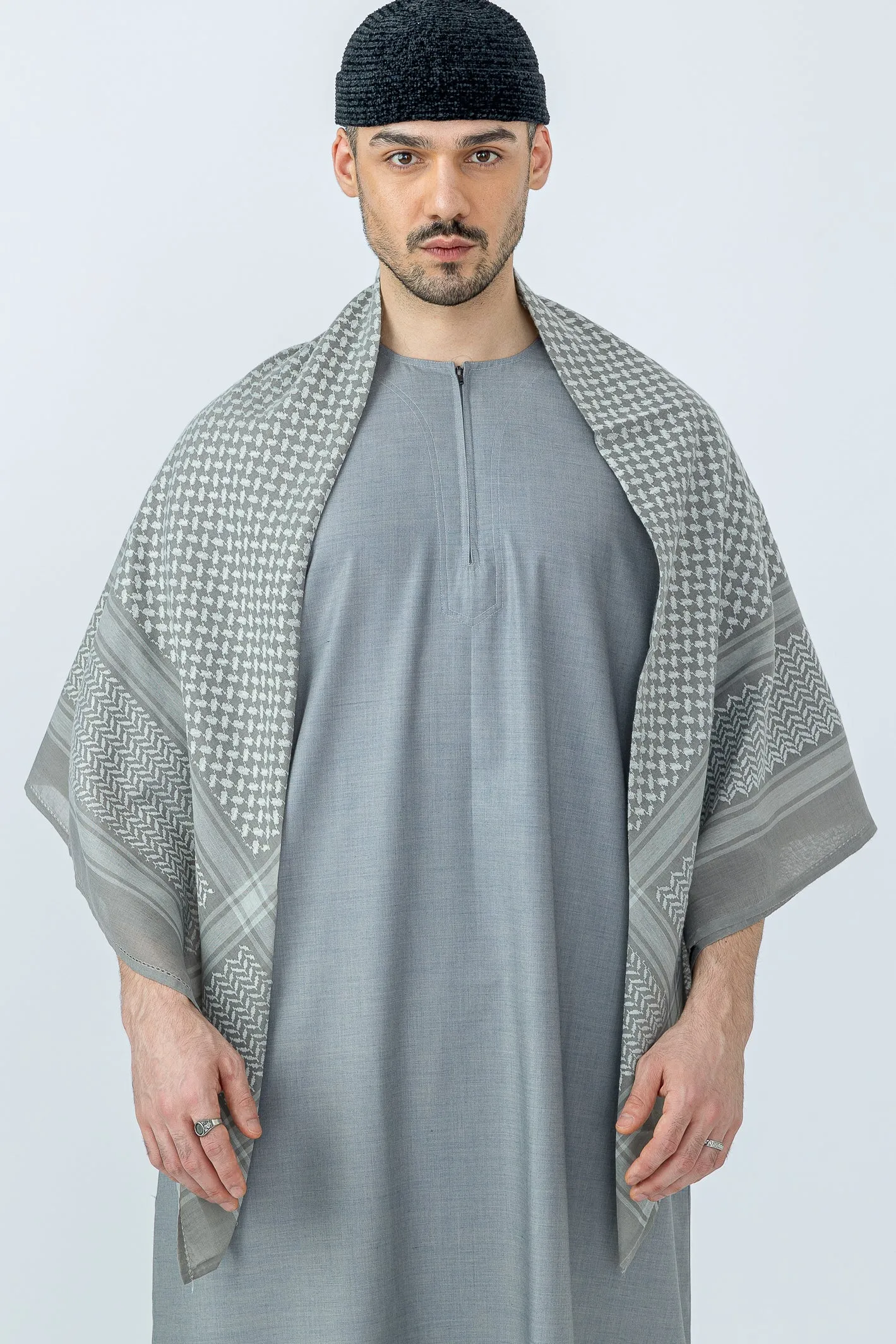 Grey Half Sleeve Thobe