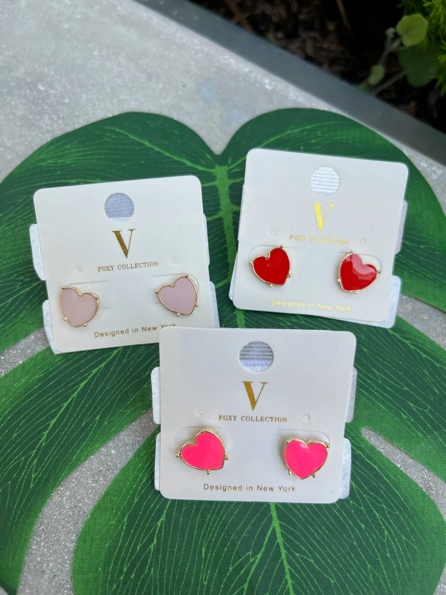 GSA Color Coat Heart Earrings