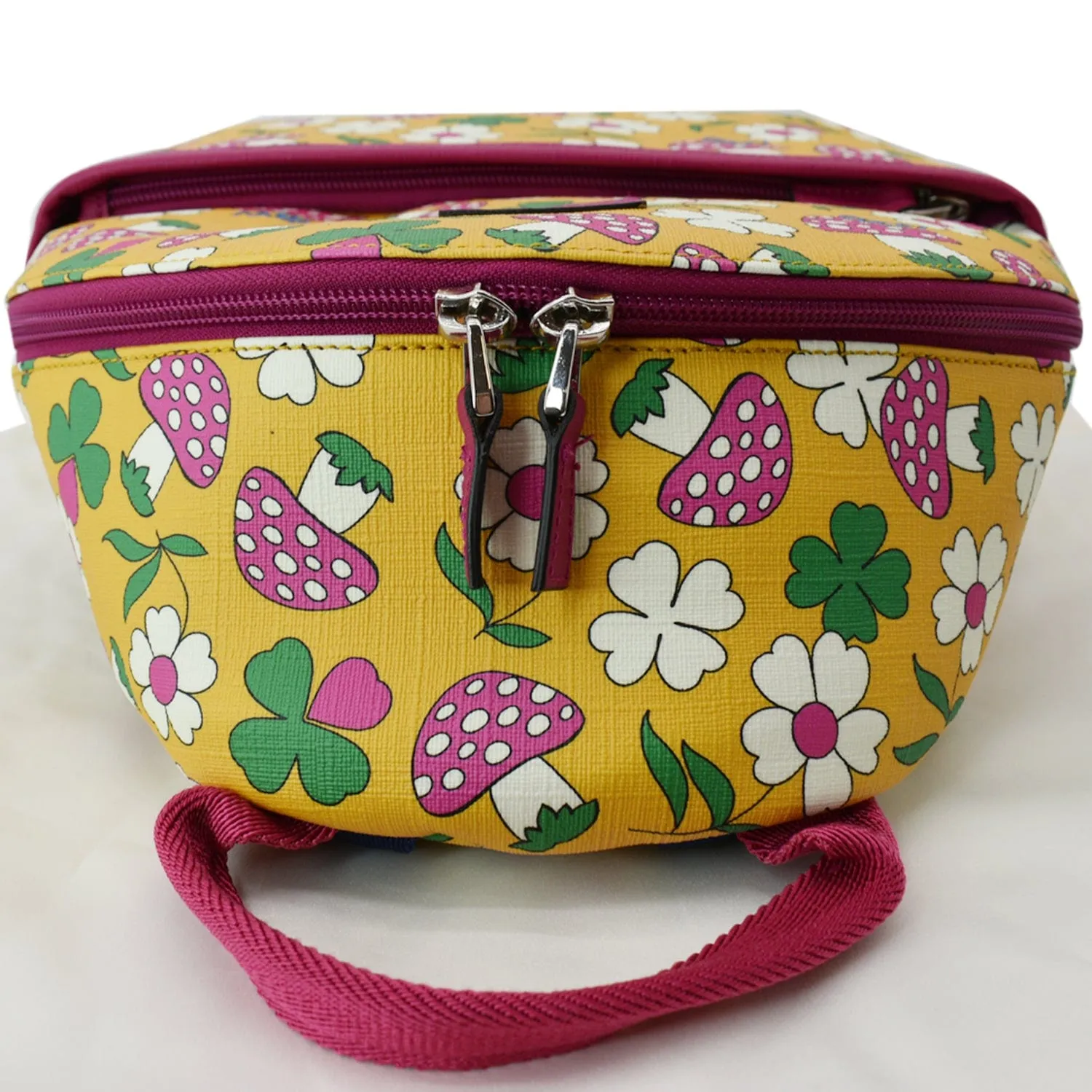 GUCCI Girls Floral Printed GG Coated Canvas Backpack Multicolor 271327