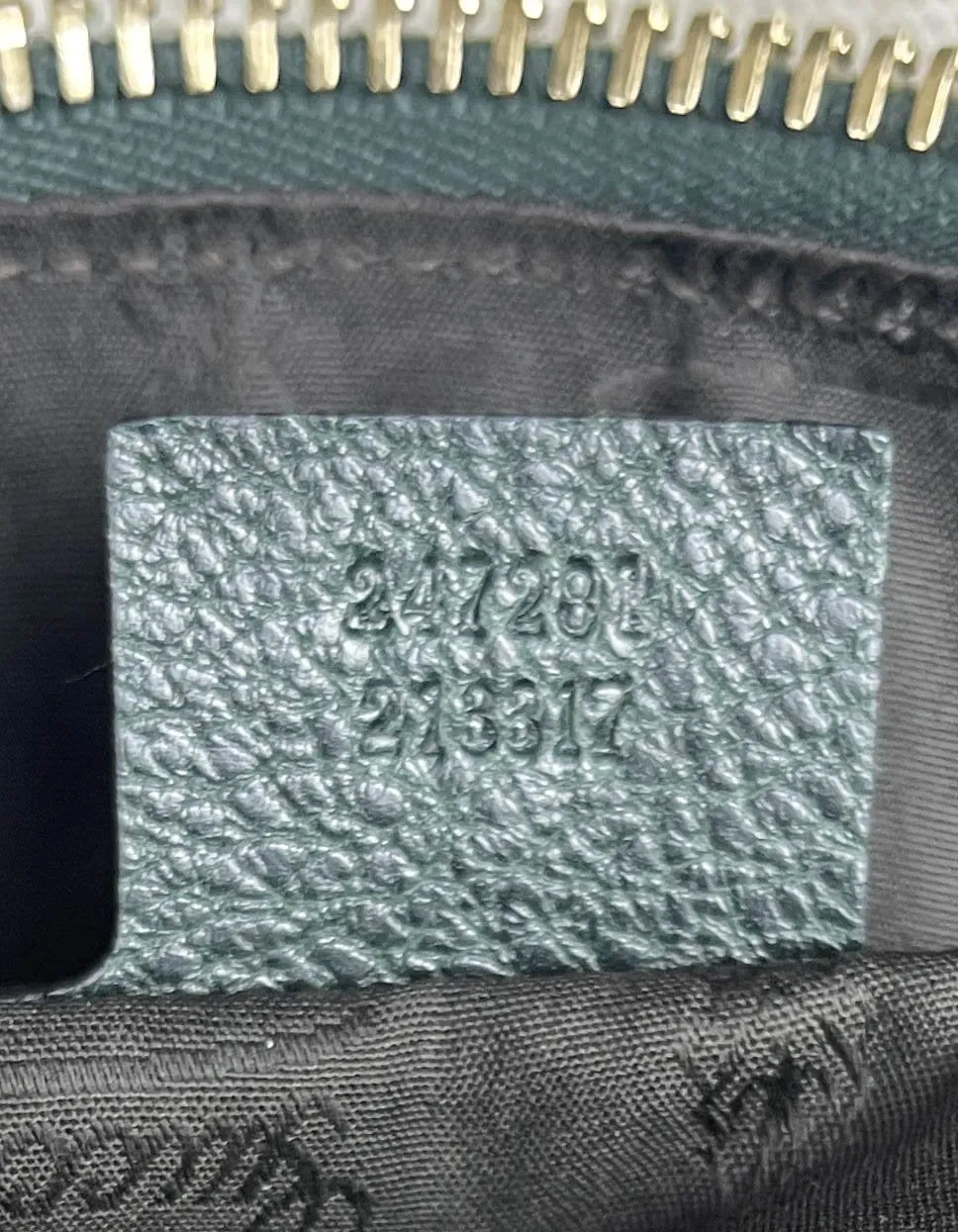 Gucci Monogram & Green Leather Medium Charm Tote Bag