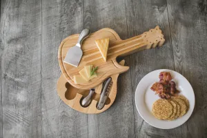 GUITAR Cheese Cutting Board & Tools Set, (BAMBOO)