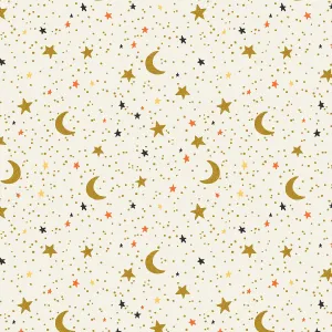 Halloween, October Night in Cream Metallic