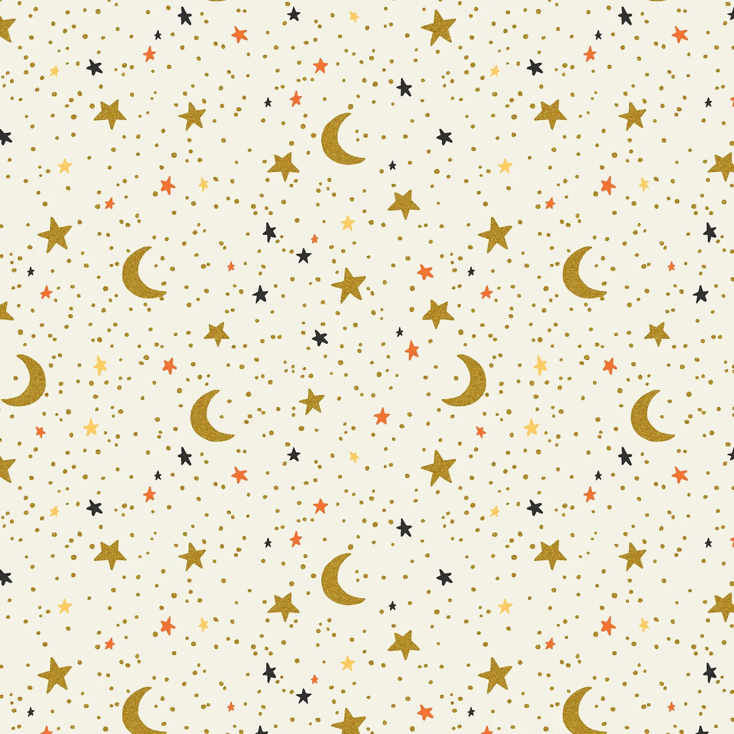 Halloween, October Night in Cream Metallic