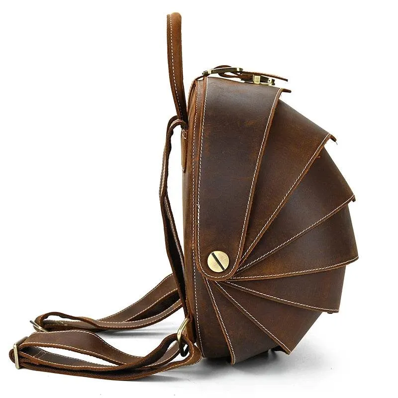 Handmade Beetle Style Vintage Leather Backpack Unisex Fashion