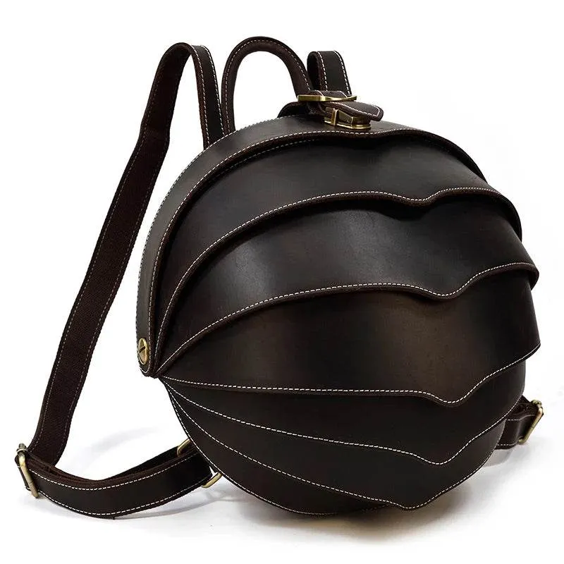 Handmade Beetle Style Vintage Leather Backpack Unisex Fashion
