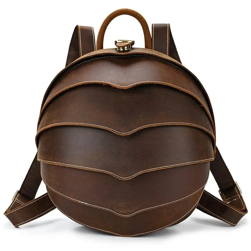 Handmade Beetle Style Vintage Leather Backpack Unisex Fashion