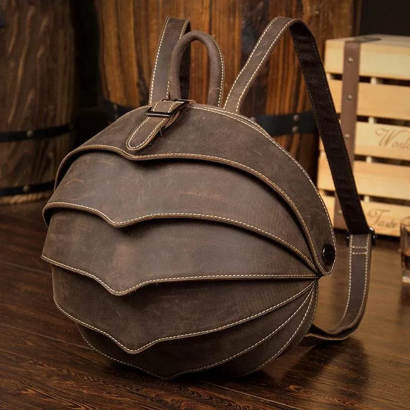 Handmade Beetle Style Vintage Leather Backpack Unisex Fashion