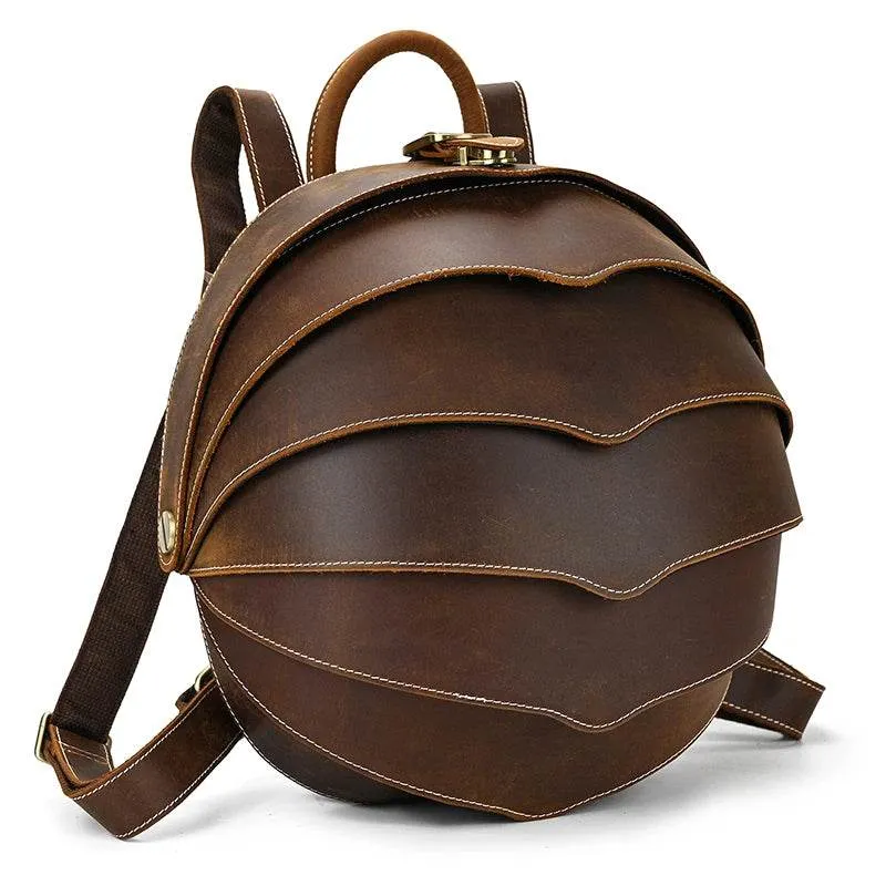 Handmade Beetle Style Vintage Leather Backpack Unisex Fashion