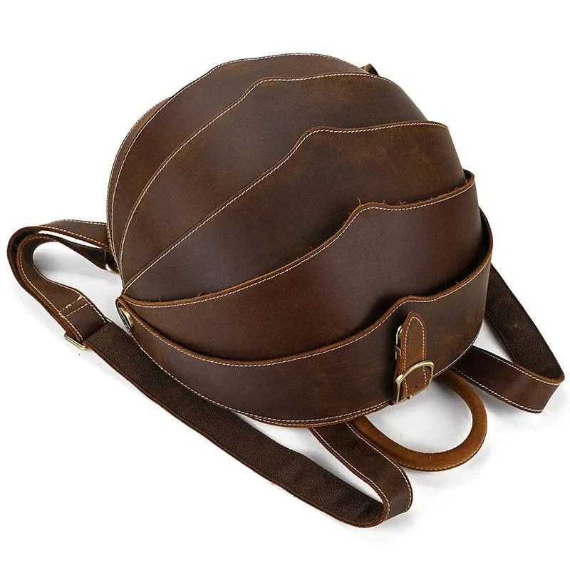 Handmade Beetle Style Vintage Leather Backpack Unisex Fashion