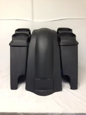 Harley Davidson 4" Extended Saddlebags Dual 6.5" Speaker Lids With Cut Outs
