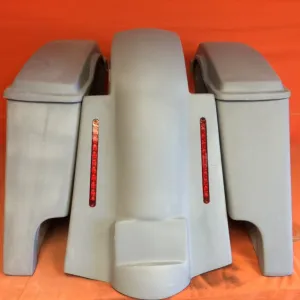 Harley Davidson 4" Extended Stretched Saddlebags   Lids Replacement LED Fender 09 - 13