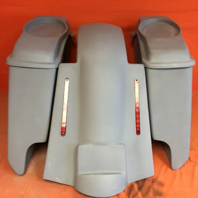 Harley Davidson 5" Extended Saddlebags With Cut Outs Replacement Fender 6 x 9 Speaker lids 89 - 08
