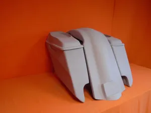 Harley Davidson 5" Extended Stretched Saddlebags 6.5" Speaker Lids With Cut Outs