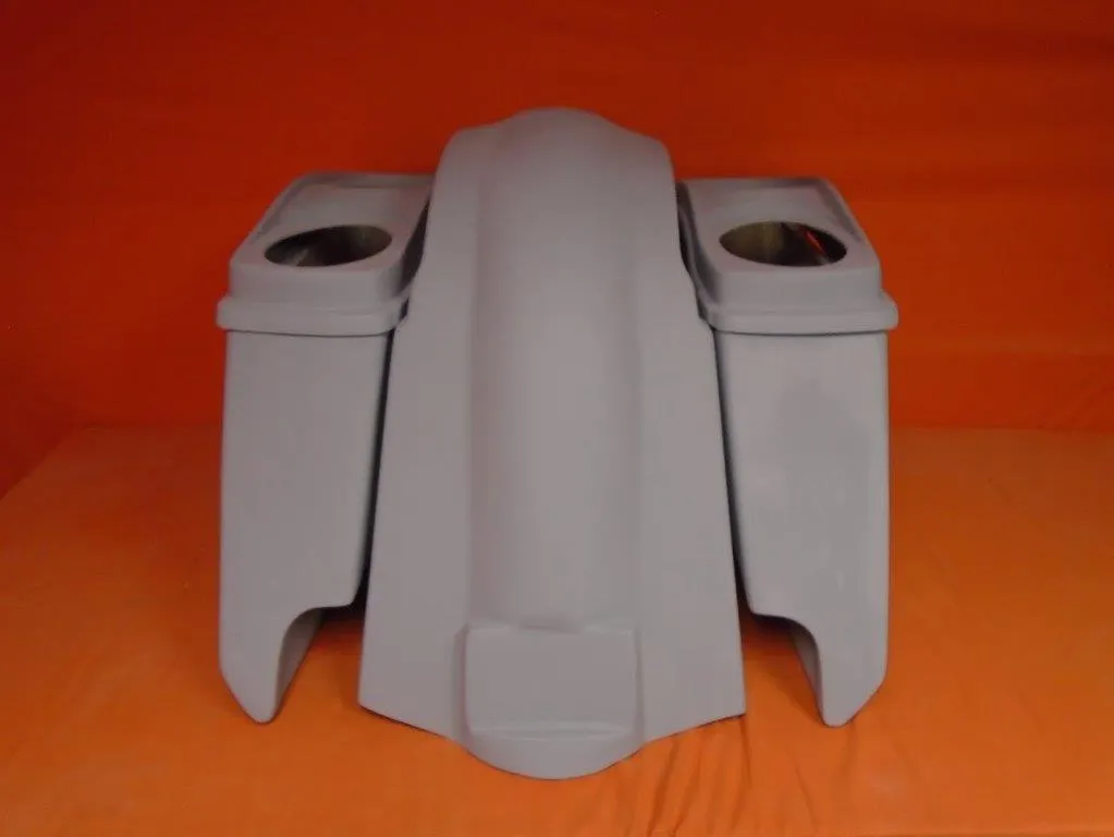Harley Davidson 5" Extended Stretched Saddlebags Dual 6 x 9 Speaker Lids With Cut Outs