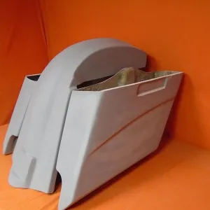 Harley Davidson 5" Softail Heritage Extended Stretched Saddlebags No Lids Fender Dual Cut Out